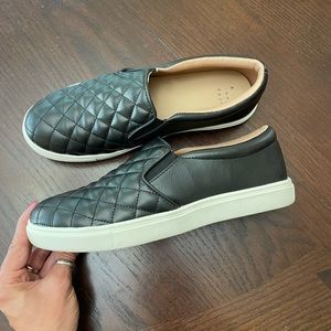 a new day Black Quilted Slip-On Sneakers